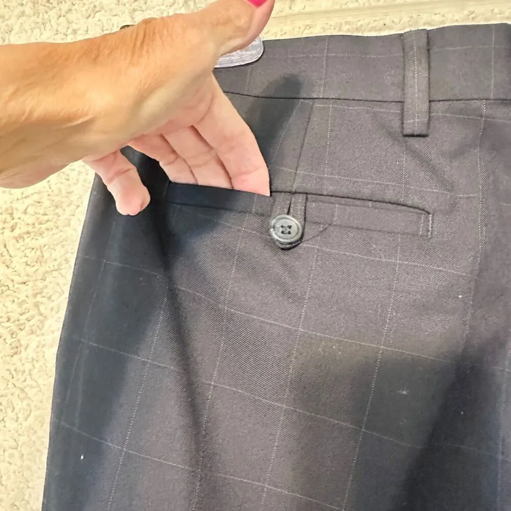 Banana Republic Pants Mens‎ 30X30 Navy Tailored Fit Flat Front Square Pattern